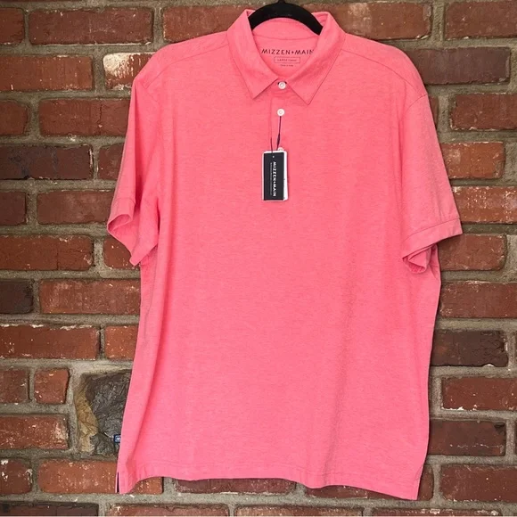 Mizzen + Main NWT red wilson polo large classic fitgolf country club‎ red